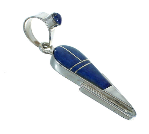 Sterling Silver And Lapis Southwestern Slide Pendant YX67387